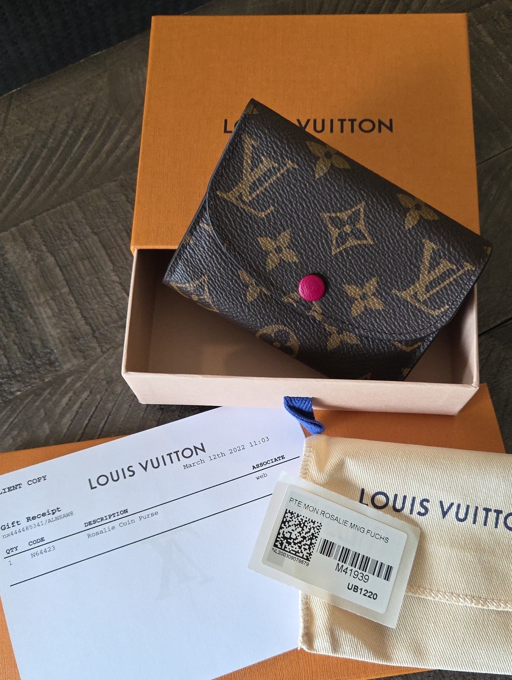 LOUIS VUITTON - Monogram Rosalie Coin Purse In Fuschia